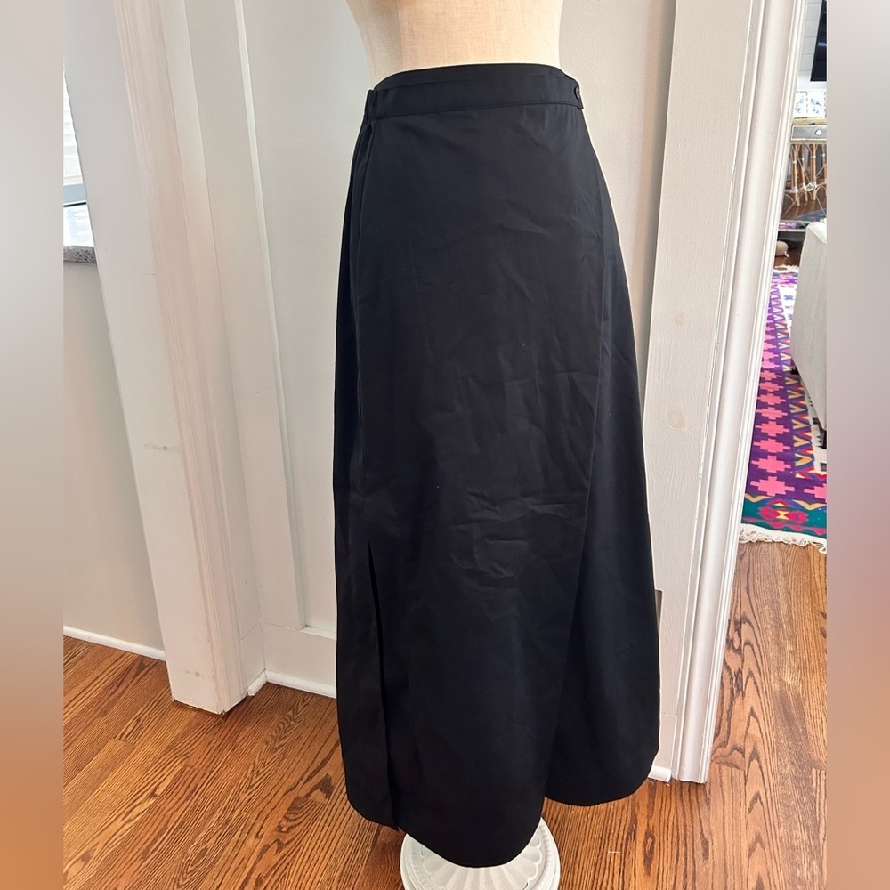 Finley Black wrap silky poplin Skirt XS